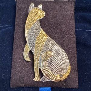 PARK LANE CAT two toned art deco pin 🐈‍⬛